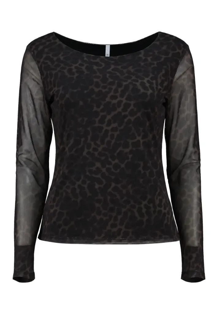 Elegante top met transparante mouwen