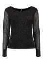 Elegante top met transparante mouwen