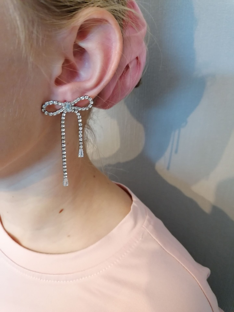 Oorbellen met strassstrik